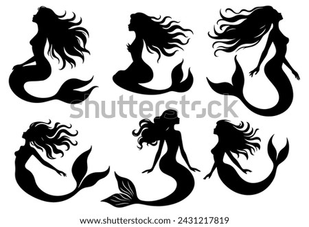 Mermaid Silhouette Clipart | Free download on ClipArtMag