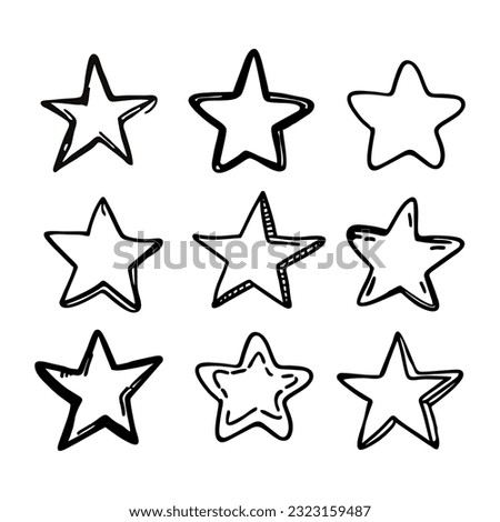Set of stars. Outline of stars. Blank Stars