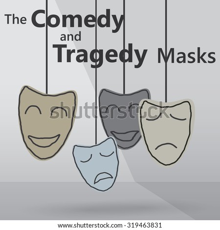 Illustration of comedy and tragedy masks