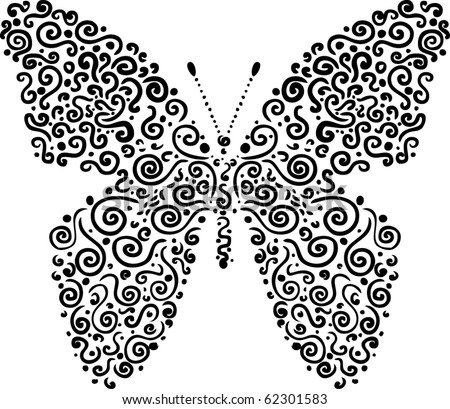 Cute Butterfly Made Of Elements Stock Vector Illustration 62301583 ...