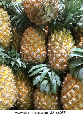 many ripe pineapple high vitamin c , good for health