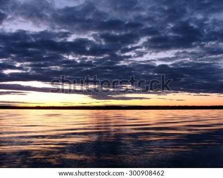 Image of photography Summer lake dawn clouds