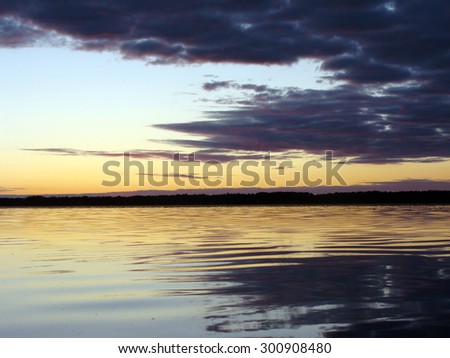 Image of photography Summer lake dawn clouds