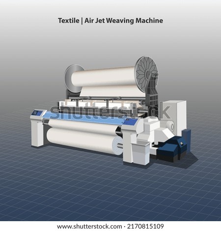 Air Jet Weaving Machine use in textile industries for producing standard household and apparel fabrics for misc. items Stock foto © 