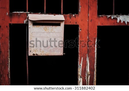 Old matal mail box on shadow background