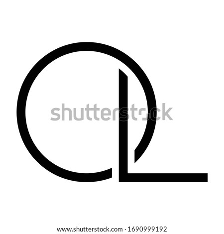 monograma ol , minimal and abstract alphabet letter lo,ol. o and l logo