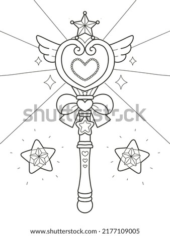 Printable princess magic wand coloring pages for girl