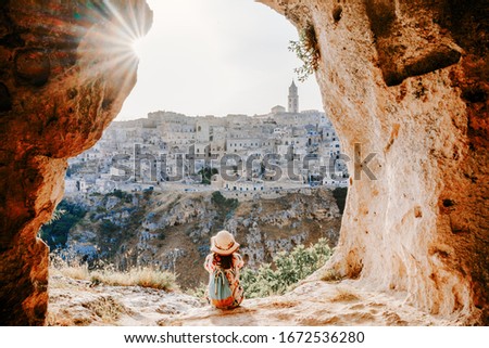 Similar – Image, Stock Photo Country landscape in Basilicata, Italy, at summer