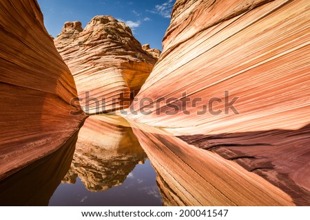 The Wave, Arizona - Coyote Buttes North, amazing canyon rock formation near Page