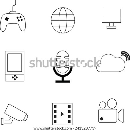 Cloud gaming seamless pattern with thin line icons: play on laptop, 120 FPS, low-latency gameplay, gamepad, wi-fi, instant installation, live streaming, game controller. Vector illustration.