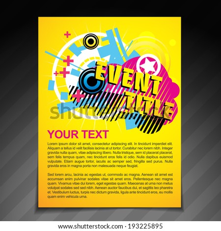 colorful abstract design decorated musical party template dance