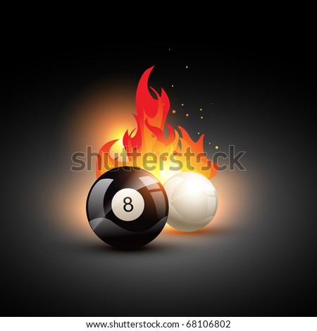 Vector Pool Ball On Fire - 68106802 : Shutterstock