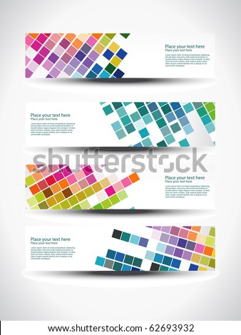 vector set of four header design