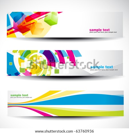 abstract header vector set 4