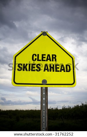 Clear skies ahead road sign
