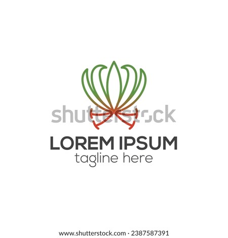 Gloriosa logo, flame lily or fire lily flower logo design isolated vector template