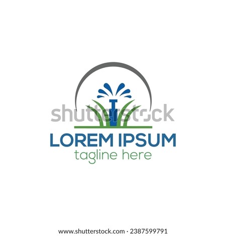 Water sprinkler logo, Irrigation logo design isolated vector template 