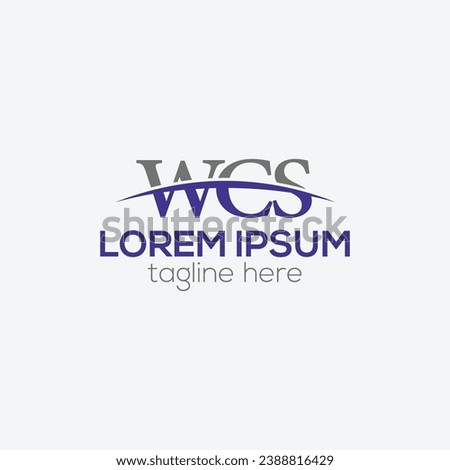 WCS letter monogram logo. WCS letter minimalist logo, creative corporate logo design vector template