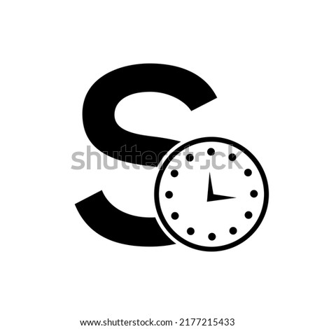 Letter S Clock Logo Design Vector Template Stok fotoğraf © 