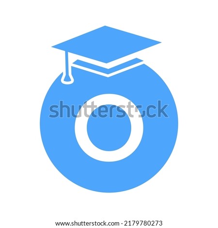 Letter O Education Logo Template. Education Logotype Concept With Educational Graduation Hat Foto stock © 