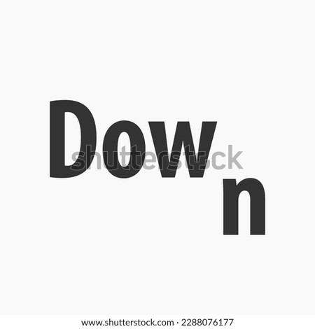 Down Typography Lettering Logo Vector Template