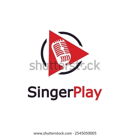 Karaoke Sing Vocal Talent Idol Audition  Music Player Microphone Logo Design