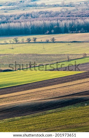 Beautiful arable land in the autumntime