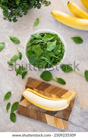 Similar – Image, Stock Photo Delicious green smoothie with frothy in glass