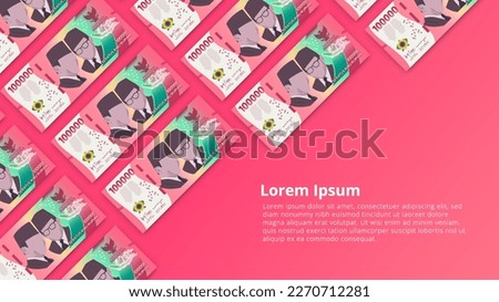 vector background arrangement of rupiah banknotes. Indonesian currency. currency for exchange. Suitable for advertising media, promotional materials. concepts of finance, profit and loss, banking