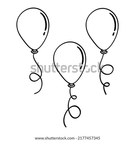 Balloon doodle Hand drawn vector icon. Doodle set element. Vector illustration