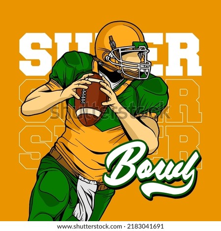 Colorful illustration vector for American football NFL in line art style isolated
