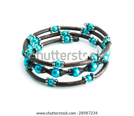 An azure bracelet isolated on a white background