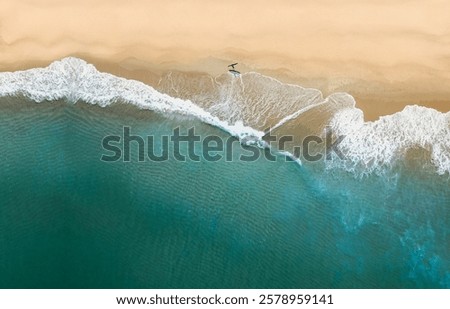 Similar – Image, Stock Photo Anonymous surfer at the beach with surfboard