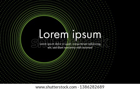 Abstract green radius halftone vector on black background