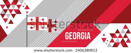 Georgia national or independence day banner design for country celebration. Flag of Georgia with modern retro design and abstract geometric icons. Vector illustration
