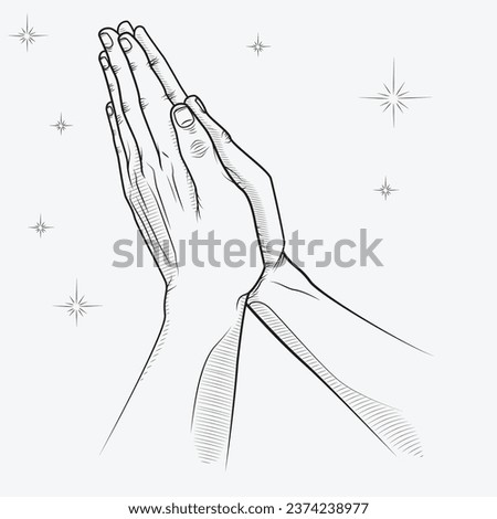 Realistic praying hands praying to Allah praying hands background begging praying to God. created in adobe illustrator and the color and design can be edite. the file is EPS-10.