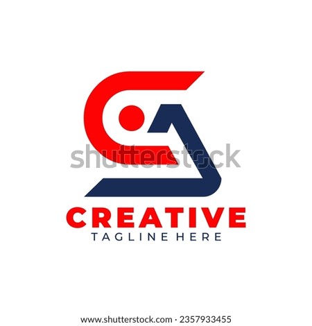 illustration Graphic of SCA initial logo with red and blue color for our business or company
