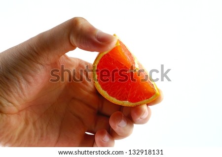 Taking a slice of Orange Imagine de stoc © 