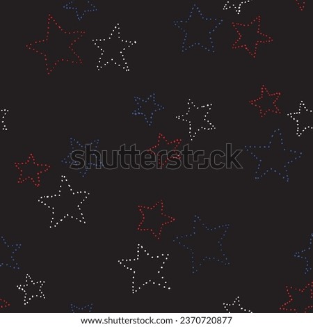 Americana star clusters on black ground