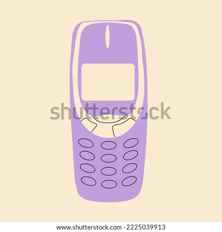 Old phone .Vector in cartoon style. All elements are isolated	
