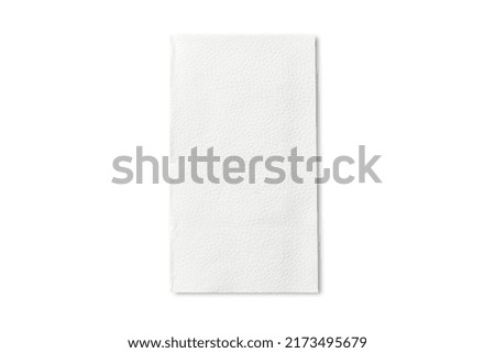 Blank White paper napkin mockup isolated on white background. 3d rendering. Stok fotoğraf © 