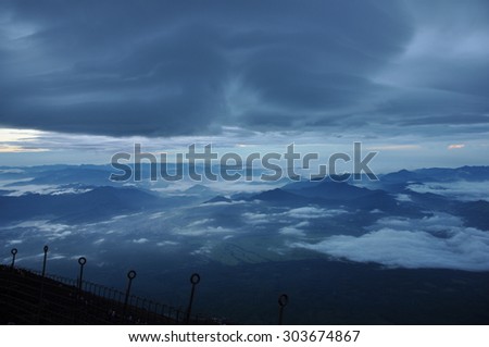 View from top of Mt.Fuji / Cloudy / Japan Superb view / Climbing Mt.Fuji