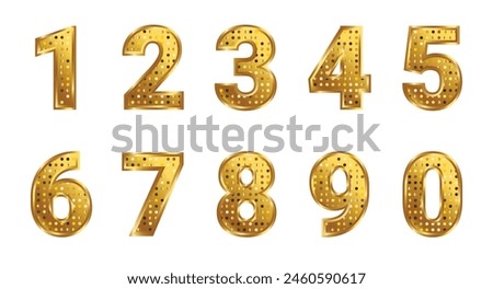 3d luxury golden set of number digits one two three four five six seven eight nine shiny numeric collection for birthday anniversary or sale element