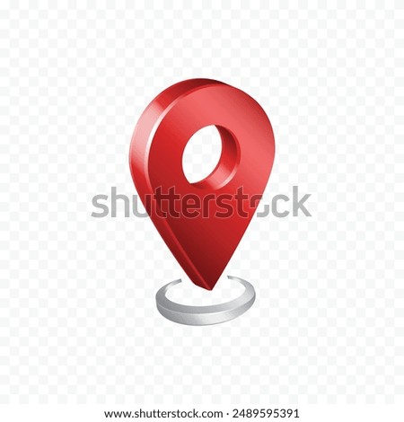 3d Red Location Map Icon Logo Symbol Vector Design Clipart Png Transparent Background