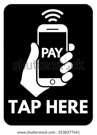 Contactless wireless pay sign logo. NFC technology contact less credit card,pay with smartphone