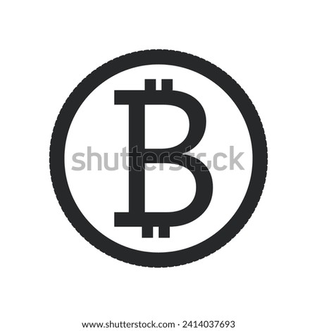 Bitcoin cryptocurrency icon in black, logo, vector