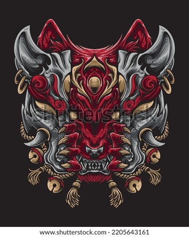 devil design within design blends demon with wolf