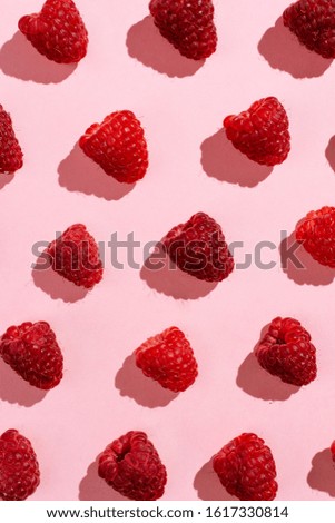 Similar – Image, Stock Photo Flatlay of arranged raspberries on pink