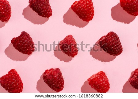 Similar – Image, Stock Photo Flatlay of arranged raspberries on pink