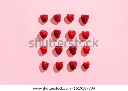 Similar – Image, Stock Photo Flatlay of arranged raspberries on pink